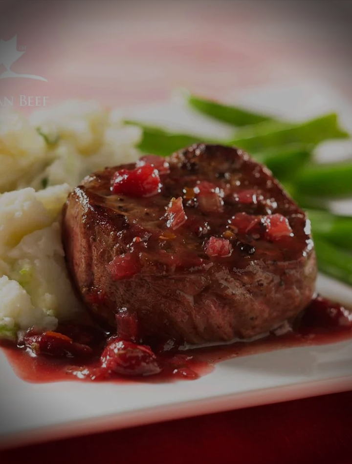 香煎加拿大牛扒配波特紅酒醬汁